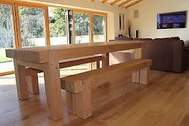 The lastest styles to love. Oak Sleeper Beam Dining Table And Benches Solid Chunky Choice Of Size Save 100 Muebles Durmientes Mesas