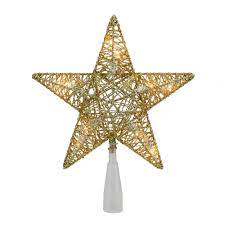 Our angelic treetopper stands a majestic 18 inches tall. Northlight 9 5 In Lighted 5 Point Gold Wire Star Christmas Tree Topper With Clear Lights 33663837 The Home Depot