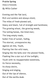 Prairie Spring Willa Cather Poesia Poetry Willa Cather Y Poems