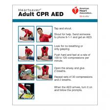 Aha Adult Cpr Aed Wallet Card 100 Pack Worldpoint