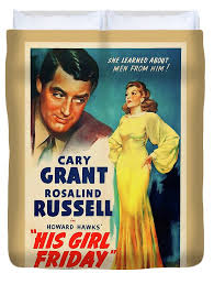 Classic Movie Poster - His Girl Friday Duvet Cover by Esoterica Art Agency  - Fine Art America