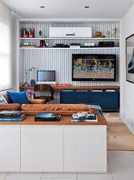 For The 2nd Living Area It S Good As It Incorporates A Desk Home Sala Home Office