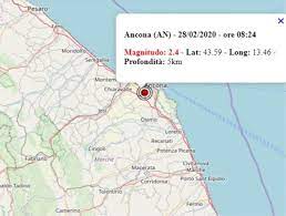 Elenco dei terremoti in tempo reale in italia, europa e nel mondo. Terremoto Nelle Marche Oggi 28 Febbraio 2020 Scossa M 2 4 Ad Ancona Dati Ufficiali Ingv
