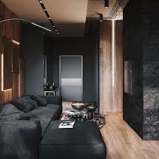 Black Theme Living Room Minimalism Interior Minimal Interior Design Home Interior Design