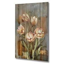 Paintings On Wood Plank Handpainted Flower Painting On Wood Other Artware Wall Art Cvety Derevo Akvarel