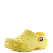 details about kids crocs classic lemon yellow boys girls mule clogs sandals shu size