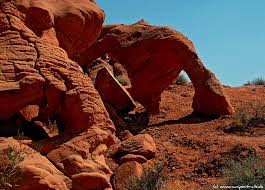 Is elephant rock an oddly shaped natural arch or perhaps a stone encased mastodon trunk? Valley Of Fire State Park