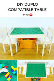 Diy Duplo Compatible Table In 2020 Ikea Kids Table Lego Table Lego Duplo Table