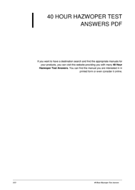 Hazwoper Final Exam Answers Fill Online Printable Fillable Blank Pdffiller