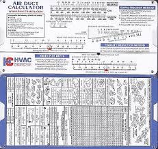 Air Duct Sizing Calculator Slide Chart Hvac Ductulator