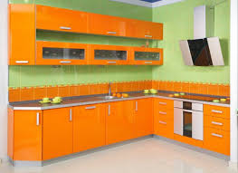Kitchen Spice Up Kitchens With Orange Colors Ideas Orange Kitchen With Green Tile Wall Cozinhas Cores