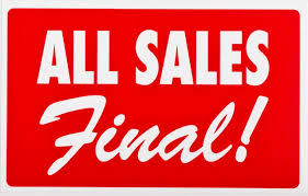 Plastic "ALL SALES Final!" Store Message Sign 11"W x 7"L - 888 Display USA,  Inc.
