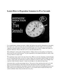 It happens so fast, and dissipates so quickly, that most people never realize. Pdf Learn How To Hypnotize Someone In Five Seconds Maheen Fatima Academia Edu