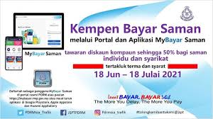 Cara bayaran saman trafik pdrm online cara. 50 Diskaun Bayar Saman Trafik 18 Jun 18 Julai 2021