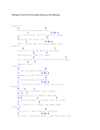 Sitting On The Dock Of The Bay Otis Redding Lyrics And Chords Song Lyrics And Chords Guitar Chords And Lyrics