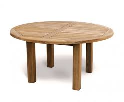 Composite stone round outdoor coffee table: Titan New Teak 5ft Round Wooden Garden Table 150cm