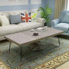 Need some side tables for your contemporary sofa or bedroom set? Festnight Coffee Table Retro Design Side Table For Living Room Grey Mdf And Metal 120x60x38 Cm Buy Online In Grenada At Grenada Desertcart Com Productid 80677822