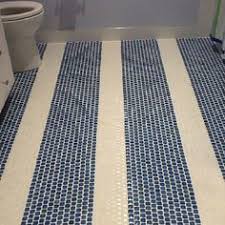 Restroom Floor Idea Striped Tile Penny Tile Flooring