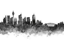 Sydney Skyline Photographic Print By Monnprint In 2021 Sydney Skyline Silhouette Architecture Skyline Art