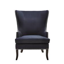 Home Decorators Collection Moore Midnight Blue Fabric Wing Back Accent Chair 1338800170 The Home Depot Accent Chairs Leather Wingback Chair Leather Wing Chair