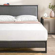 Allewie queen size velvet bed frame with modern curved upholstered headboard and footboard, upholstered platform bed with strong wood slats support, no box spring needed, easy assembly, green 4.1 out of 5 stars 33 Zinus Christina Upholstered Platform Bed Frame With Black Headboard Shelf No Box Spring Needed Wood Slat Support Easy Assembly Queen Buy Online At Best Price In Ksa Souq Is Now Amazon Sa Everything Else