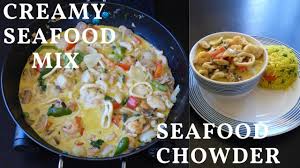 Creamy Seafood Mix Perfectly Made Seafood Chowder Thai Curry Soup Youtube Seafood Mix Seafood Chowder Thai Curry Soup