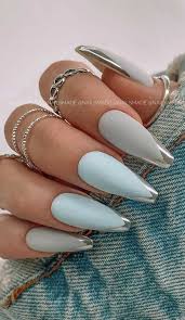 57 Pretty Nail Ideas The Nail Art Everyone S Loving Baby Blue French Nails