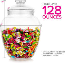The chrome locking clamps with silicone gaskets ensure an airtight seal. Amazon Com Modern Innovations 128 Ounce Candy Cookie Jar With Lid Premium Acrylic Clear Apothecary Jar Wedding Home Decor Centerpiece Cookie Candy Buffet Decorative Kitchen Storage Jar Cookie Jars Home Improvement