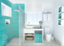 Banheiro Feminino Em Cores Claras E Muita Luz Harmonizando Com O Tom Verde Agua Do Box O Movel Colorido Pod Banheiro Feminino Banheiro Verde Moveis Coloridos