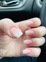 Short Coffin Soft White And Pink Ombre Coffin Nails Ombre Acrylic Nails Coffin Short Pink Ombre Nails