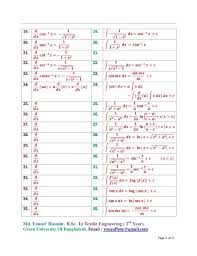 Rules Of Differential Amp Integral Calculus Calculus Math Formulas Mathematics