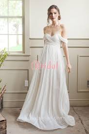 Ivory Chiffon Off Shoulder Empire Waist Wedding Dress Informal Wedding Dresses Empire Waist Wedding Dress Wedding Dresses
