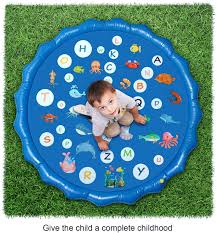 Wee gallery explore organic playmat at maisonette.com. Sprinkler For Kids Summer Outdoor Water Party Spray Play Mat Baby Wading Pool For Learning Inflatable Toy Water Pad Arfbear Splash Pad For Toddlers Toys Games Pools Water Toys Mhiberlin De