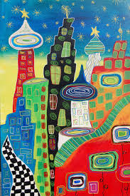 970 x 1200 jpeg 233 кб. Http Uploads0 Wikiart Org Images Friedensreich Hundertwasser City Lights Jpg Painting Hundertwasser City Lights