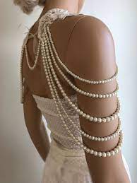 Ivory Pearl Lace Shoulder Necklace Shoulder Bridal Lace Shoulder Wedding Shoulder Necklace Rhinestone Necklace Lace Shoulder Jewelry Shoulder Necklace Shoulder Jewelry Pearl And Lace