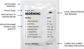 Prepackaged Medication Pill Packet Medication Pack Accuserv Pill Packets Pill Packaging Lisinopril