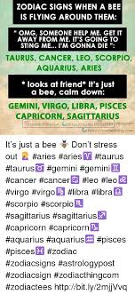 Of course, if she resorted to this tactic in a work situation, it could be extremely destructive; Zodiac Signs When A Bee Is Flying Around Them Omg Someone Help Me Get It Away From Me It S Going To Sting Me I M Gonna Die Taurus Cancer Leo Scorpio Aquarius Aries
