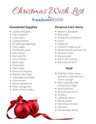 Wishlists are a great way to alert customers about a sale. Freedom House Publishes Christmas Wishlist Green Bay News Network