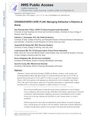Care plan template for dementia. Pdf Standardized Care Plan Managing Alzheimer S Patients At Home