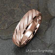 Rose Gold Wedding Band Mens Wedding Ring Brushed Ring Mens Ring 14k Solid Gold 6mm Wedding Band Mens Anniversary Ring Gift For Mens Wedding Rings Rose Gold Alternative Wedding Rings Beautiful