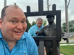 Visiting Will Vawter's statue in Greenfield, MA