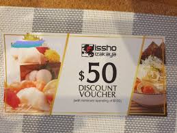 Save money with these 7 approved food voucher. 50 Discount Voucher For Issho Izakaya Japanese Restaurant Tickets Vouchers Vouchers On Carousell