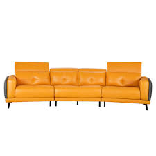 Blue's always been a pretty traditional classic, so. Muza Leather Sofa Rozel