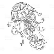 Jellyfish Coloring Page Royalty Free Jellyfish Coloring Page Stock Vector Art More Images Of 2 Mandala Coloring Books Mandala Coloring Pages Mandala Coloring