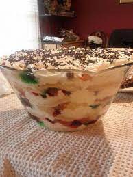 South African Christmas Trifle Ribbons Of Red And Green Jello Christmas Trifle African Dessert Trifle Recipe