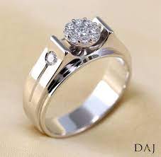 0 45 Ct Natural Diamond Mens Ring Solitaire Look 18k White Gold Men Diamond Ring Cubic Zirconia Engagement Rings White Sapphire Ring Wedding