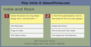 Rocks and minerals can be easily identified once you know what to look for. Trivia Quiz Indie And Rock