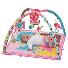 Your Baby Will Go Gaga For The Soft Infantino Go Gaga Deluxe Twist Fold Gym It Has A Musical Mobile Wooden Baby Play Mat Gym Baby Play Mat Baby