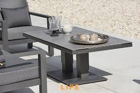 Designer's d&d bldg nyc hydra brand hydraulic dining/coffee/lounge table 31wide $1,009.87 Life Outdoor Living The Height Adjustable Table Can Be Used As Lounge Table But Can Easily Be Raised To Be A Compact Fully Functional Dining Table Facebook