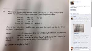 The first equation sets up the whole math puzzle. A Math Problem From Singapore Goes Viral When Is Cheryl S Birthday The New York Times